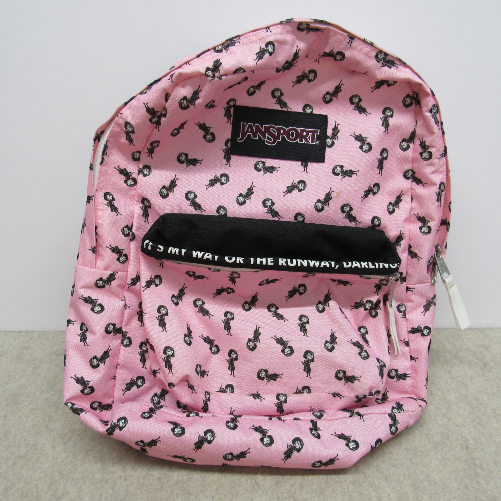 JanSport x Disney Pixar Incredibles Edna Mode Backpack Pink Runway Darling RARE