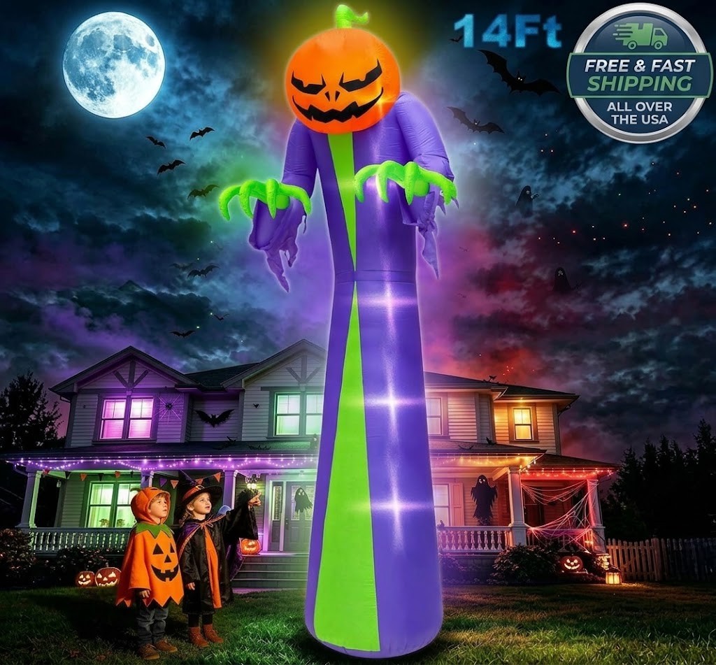 14 FT Giant Halloween Inflatable Pumpkin Outdoor Decorations