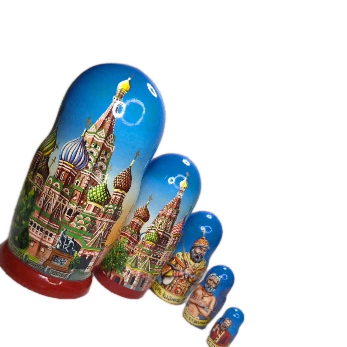 Authentic Golden Cockerel Russian Nesting Dolls Matryoshka St Basil Cathedral
