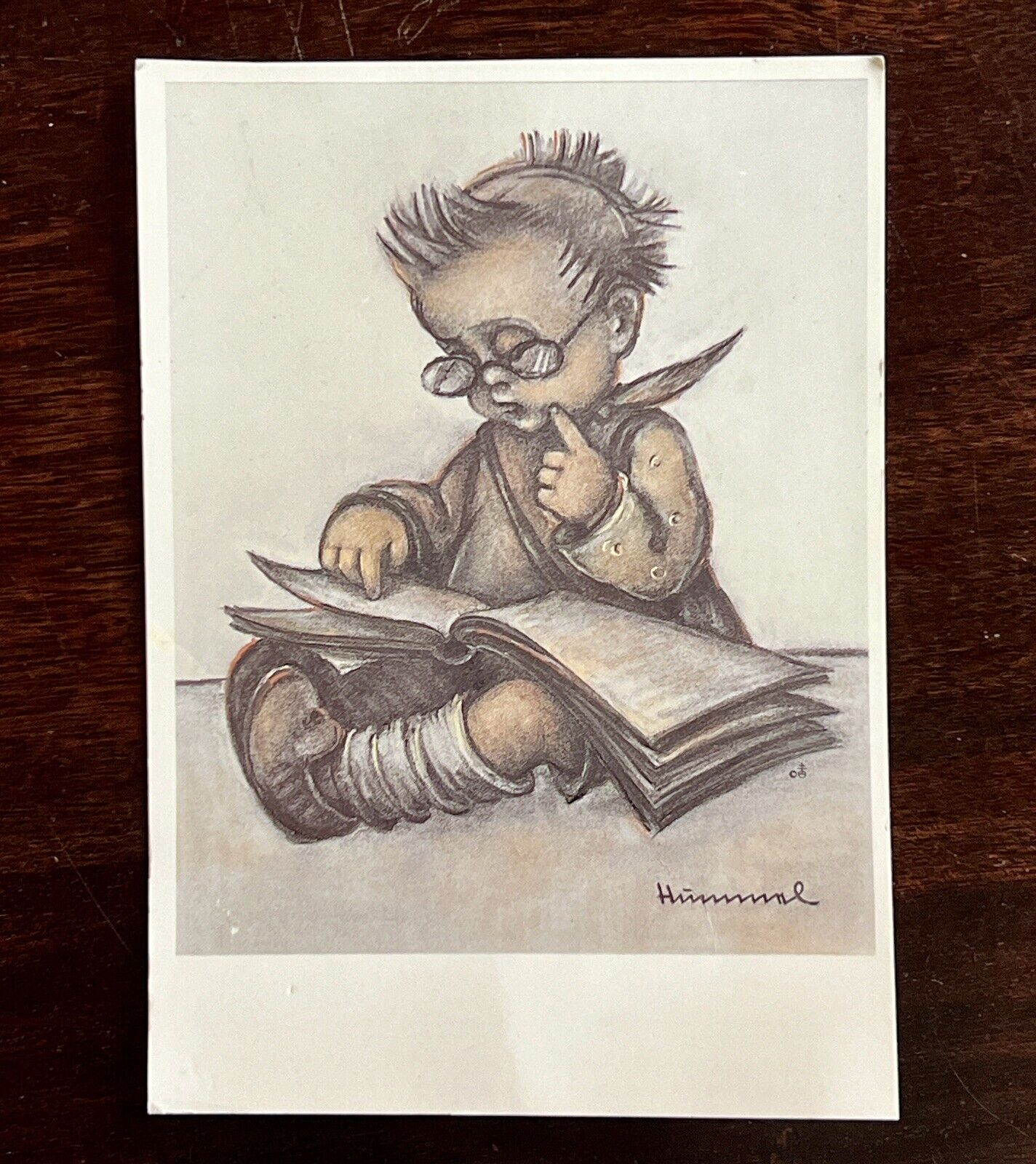 Hummel 621196 The Bookworm Postcard