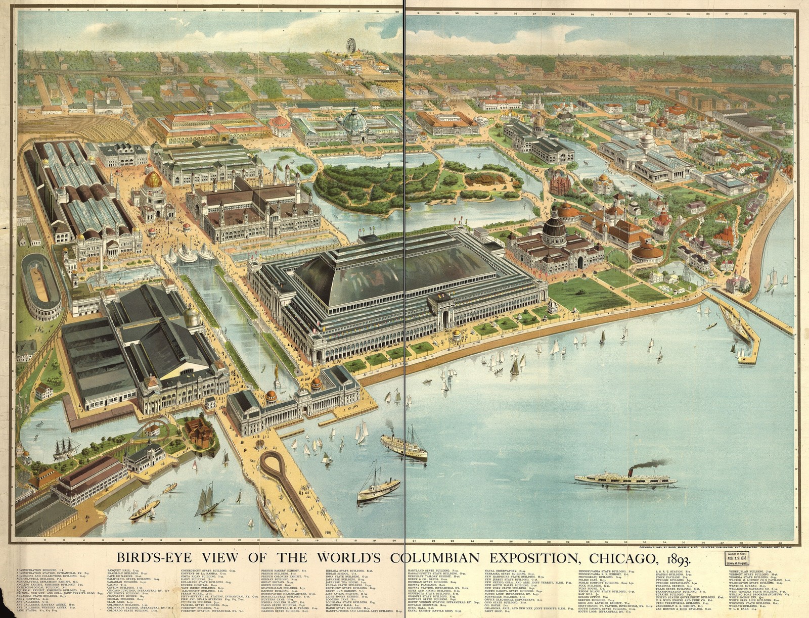 Chicago 1893 World\'s Columbian Exposition Vintage Map Photo Reprint Wall Art