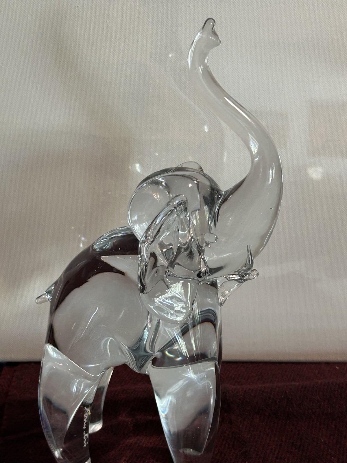 Murano Renato Anatra from Island of Murano. 11” tall Glass Elephant excellent.