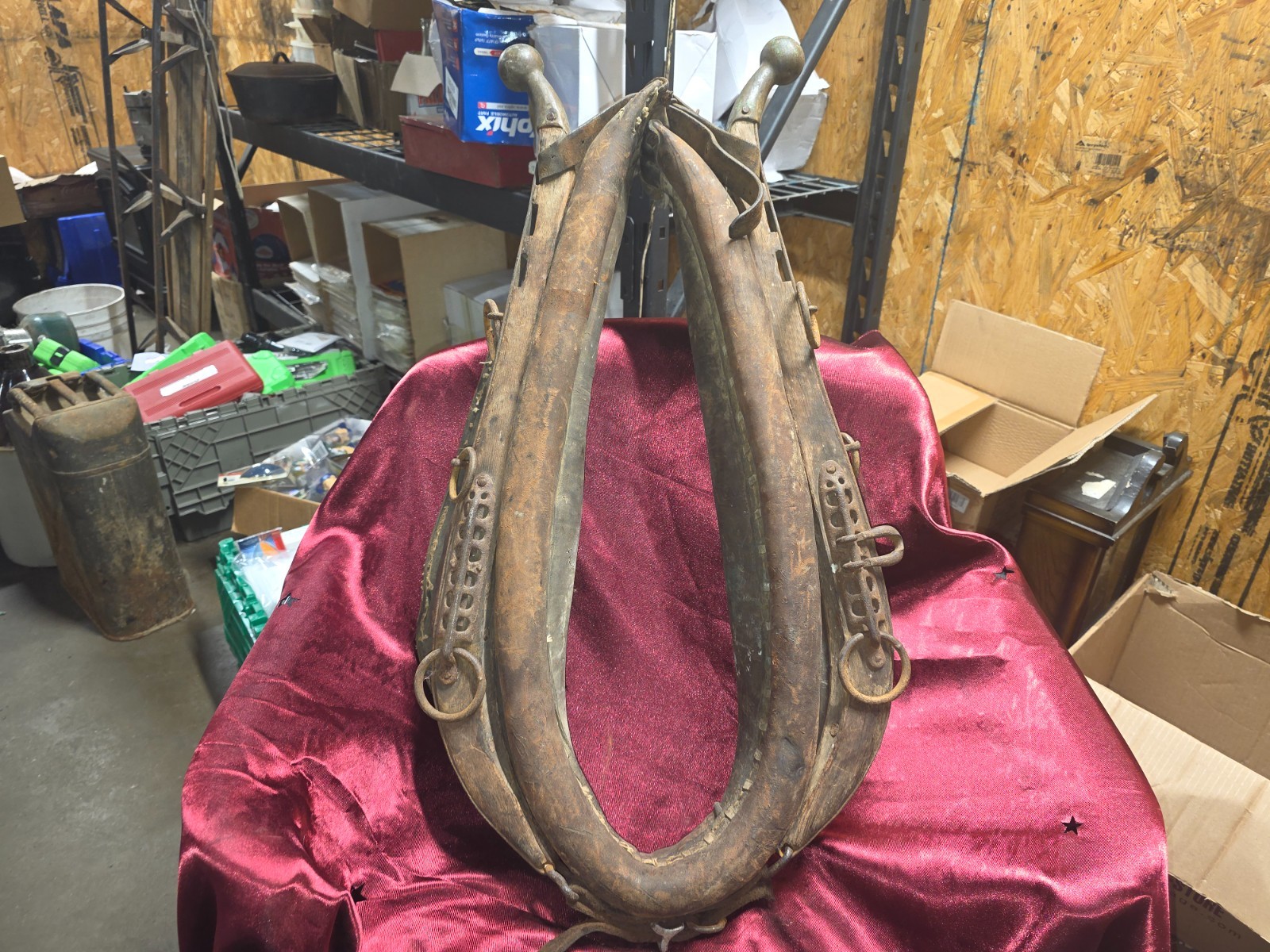 BEAUTIFUL Antique Vintage Leather Horse Mule Plowing Collar BEAUTIFUL Antique Vintage Leather Horse Mule Plowing Collar