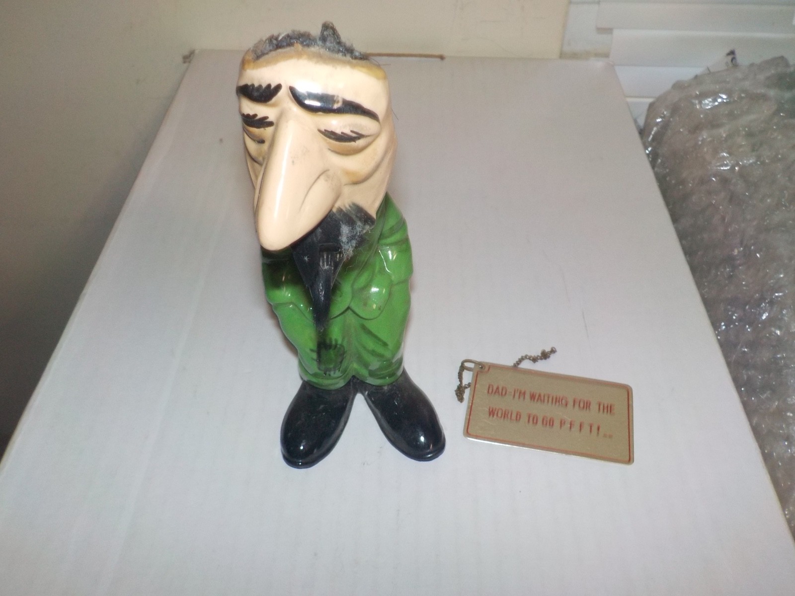 Vintage 1960s Kreiss Ceramics Beatnik Figure w/ Metal Tag 