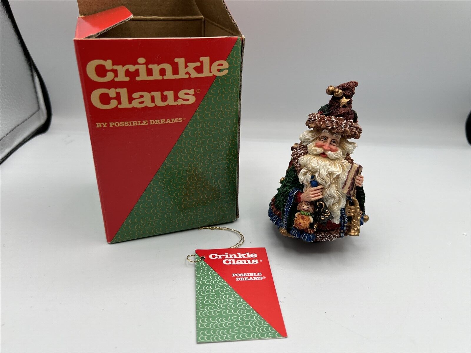 CRINKLE CLAUS SANTA WITH BOOK 659010 POSSIBLE DREAMS