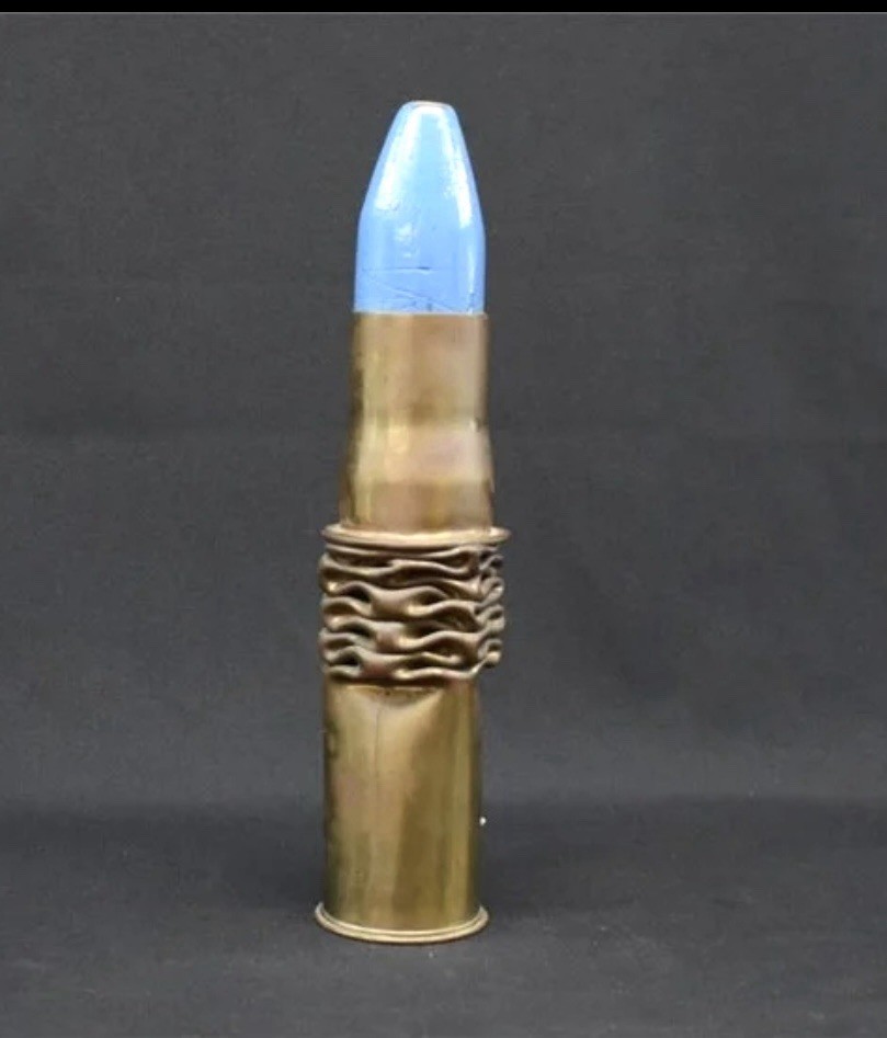 Antique 1906 U.S. Navy Trench Art Shell Casing Blue Tip – Washington Navy Yard