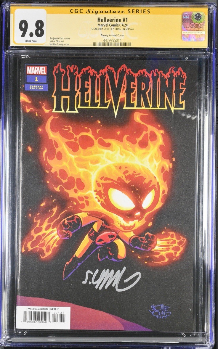 HELLVERINE #1 CGC 9.8 SS signed SKOTTIE YOUNG VARIANT signature series