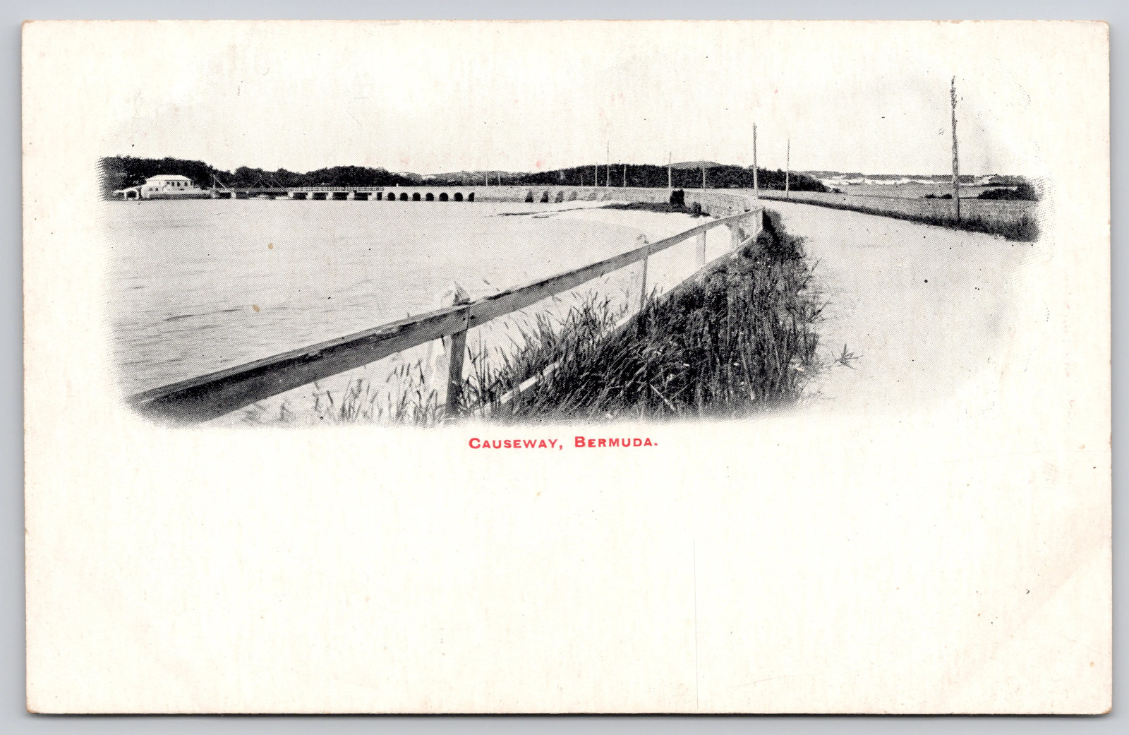 Bermuda Causeway Road Bridge Harbor View Postcard c1900s