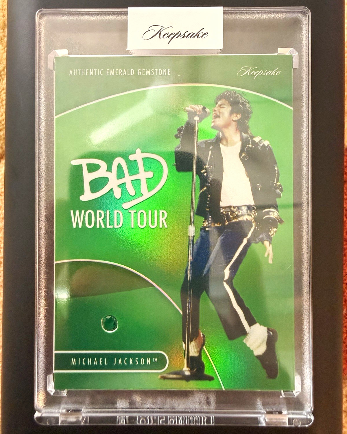 Michael Jackson Bad World Tour Keepsake Gemstone Card Emerald Numbered 03/10 💎