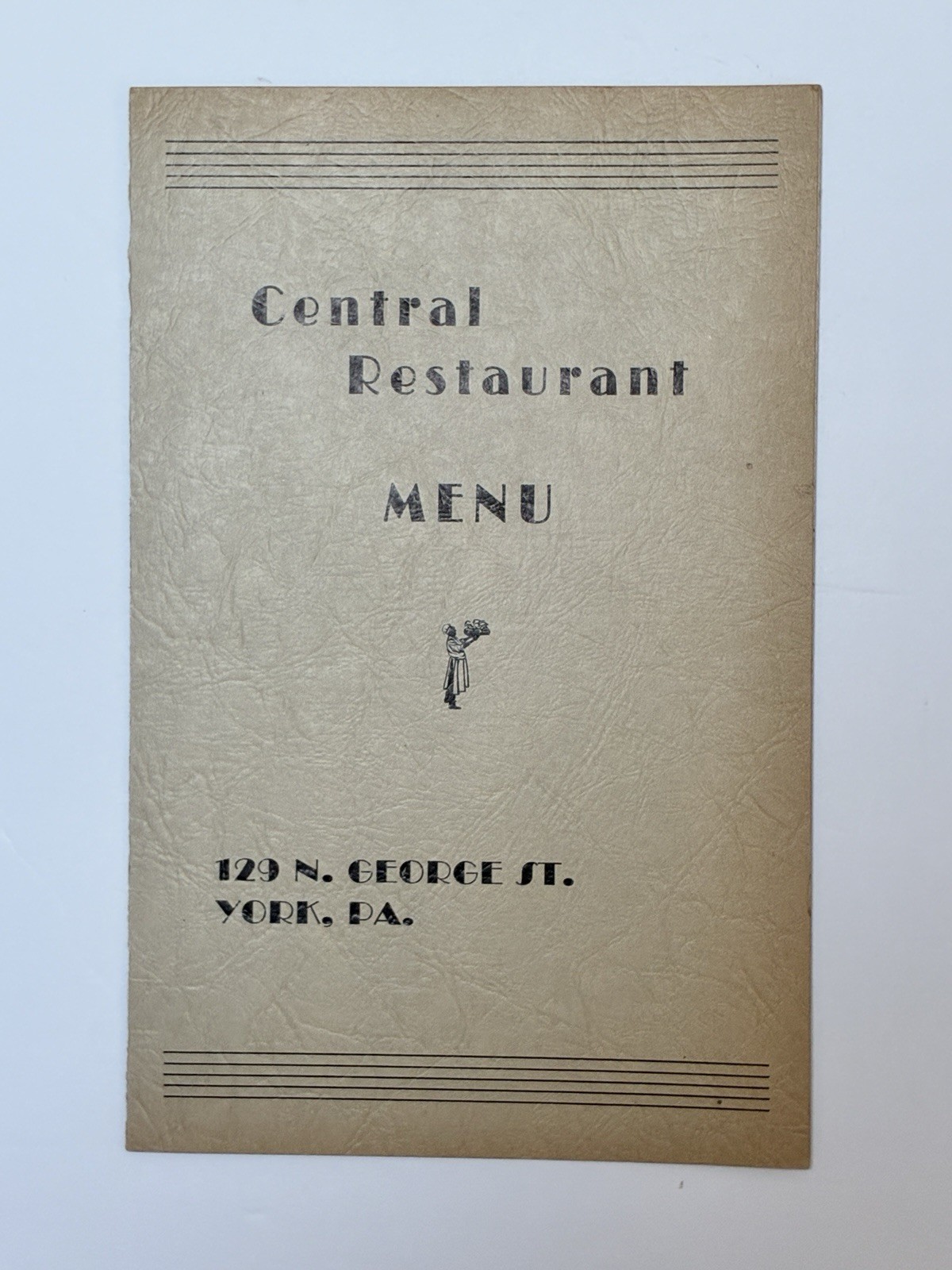 Vintage Menu Central Restaurant York PA Dining & Sandwich Fountain Items Vintage Menu Central Restaurant York PA Dining & Sandwich Fountain Items