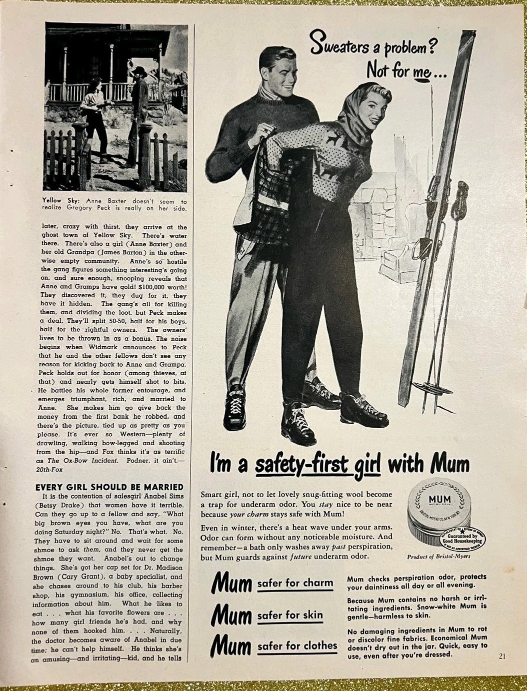 Mum Deodorant, Vintage Magazine Print Ad,Sign, Clipping, Ratro Page Advertising Mum Deodorant, Vintage Magazine Print Ad,Sign, Clipping, Ratro Page Advertising