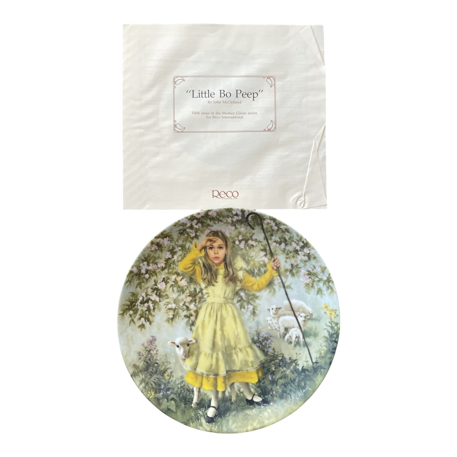 Little Bo Peep Collector Plate John McClelland Mother Goose Series 1983 Reco COA Little Bo Peep Collector Plate John McClelland Mother Goose Series 1983 Reco COA