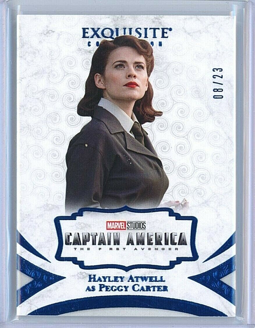 2021 HAYLEY ATWELL UD BLACK DIAMOND MARVEL PEGGY CARTER EXQUISITE BLUE 08/23