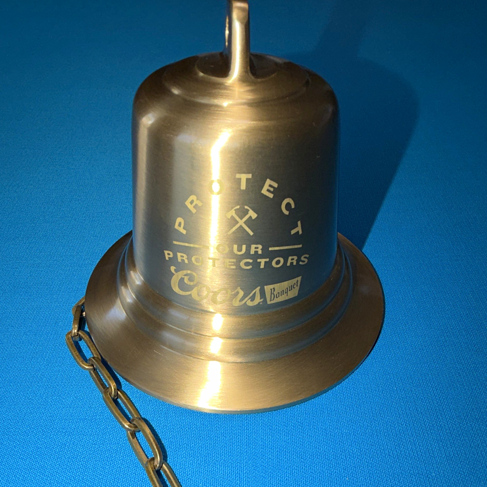 Coors Banquet Protect Our Protecters Brass Bell w/ Handle & Chain