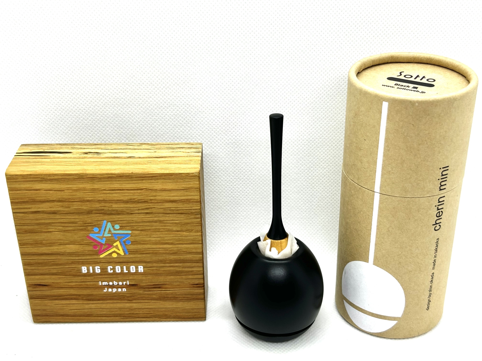 Sotto Buddhist Bell Cherin mini Orin Black Brass Cherrywood Takaoka Healing Yoga