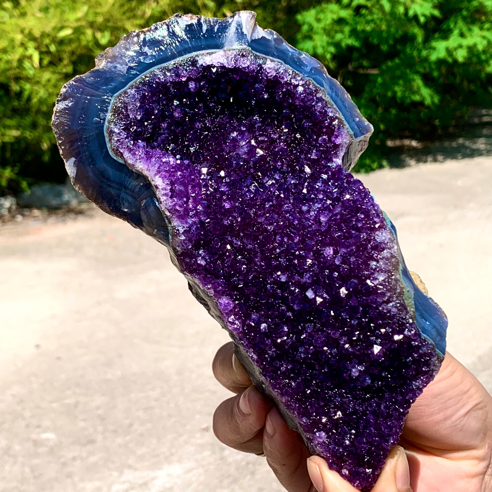 2.25LB Natural Amethyst geode quartz cluster crystal specimen Healing