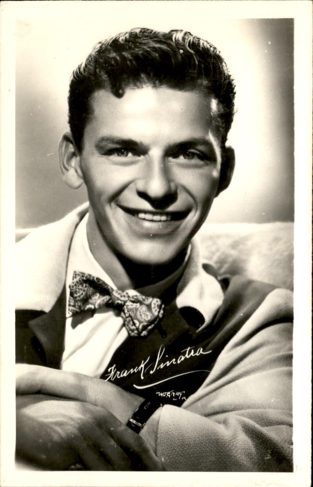 Frank Sinatra portrait Actor c1950s-60s Real Photo Vintage Postcard