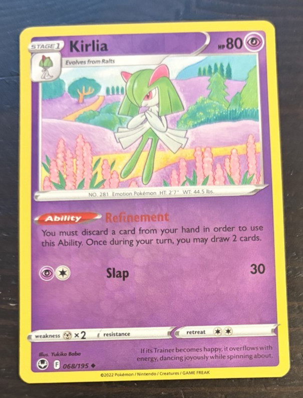 2022 Pokemon Silver Tempest KIRLIA #068/195 Reverse Holo