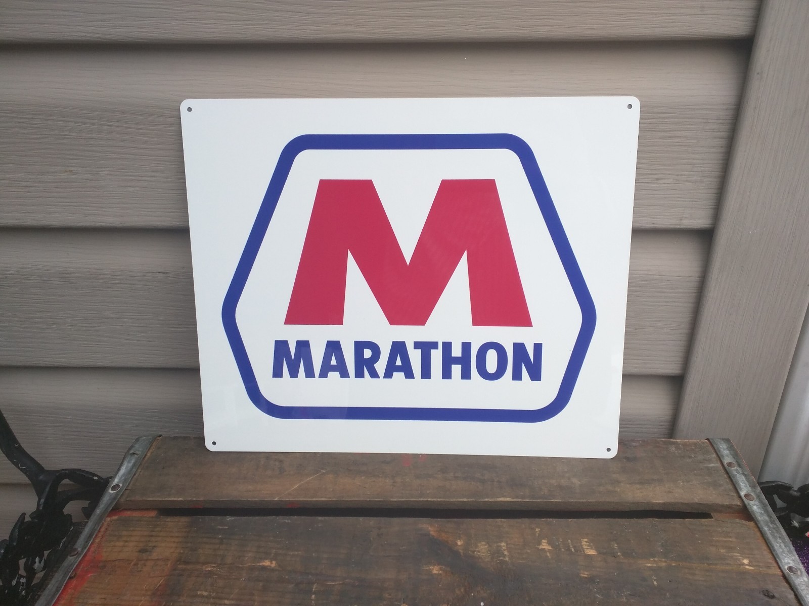 Marathon Metal Sign Gas Station Oil Pump Garage Mechanic Shop Retro 10x12 Marathon Metal Sign Gas Station Oil Pump Garage Mechanic Shop Retro 10x12
