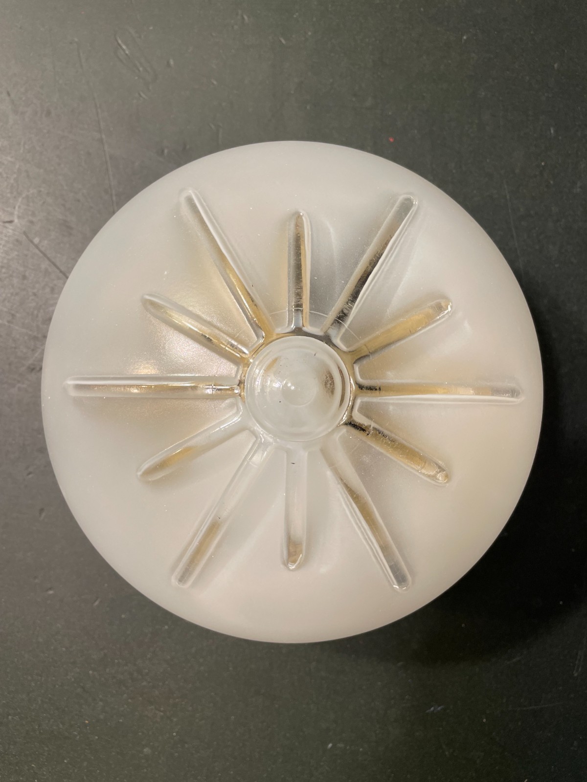 Vintage MCM Starburst Flush Mount Ceiling Light Shade Frosted Satin Glass 7”