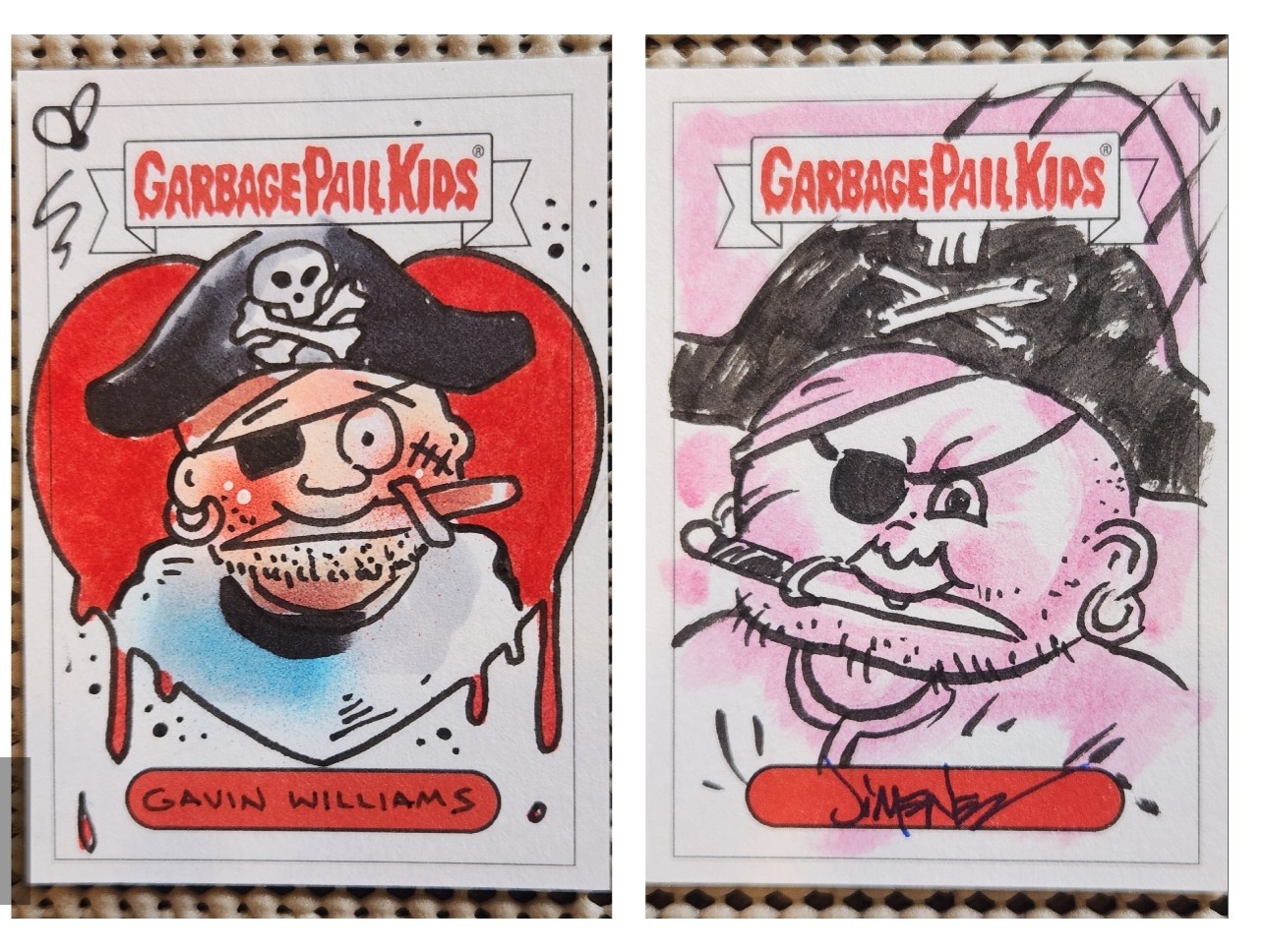 LOT 2: JOLLY ROGER / PEGLEG PETER 2021 FUNNY VALENTINE'S SKETCH CARD GPK (1/1) 