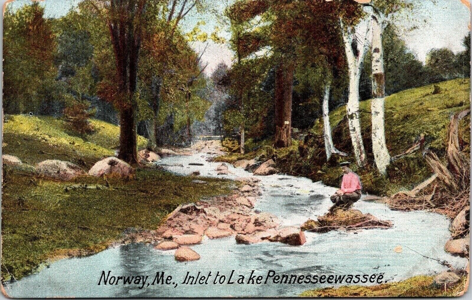 Norway ME Maine Inlet Lake Pennesseewassee Antique Postcard UNP Unused DB