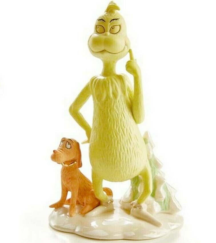 Lenox Grinch A Wonderful Awful Idea Figurine with Dog Dr. Seuss 6.75\
