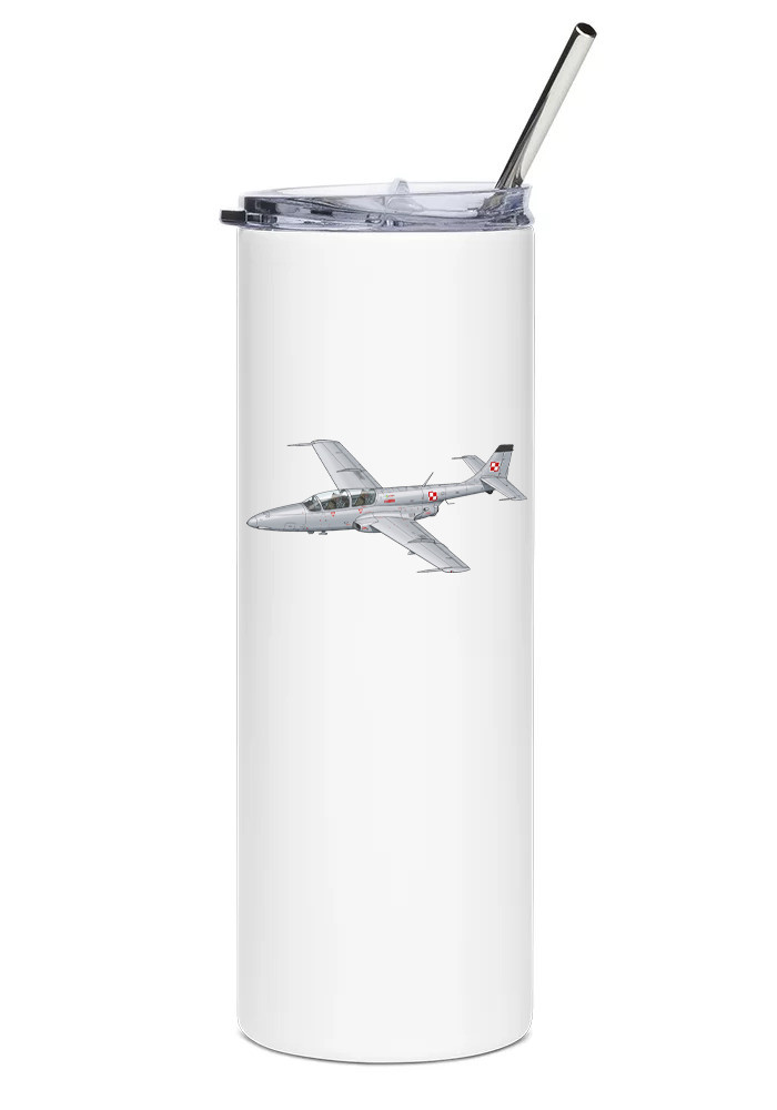 PZL TS-11 Iskra Stainless Steel Water Tumbler with straw - 20oz.