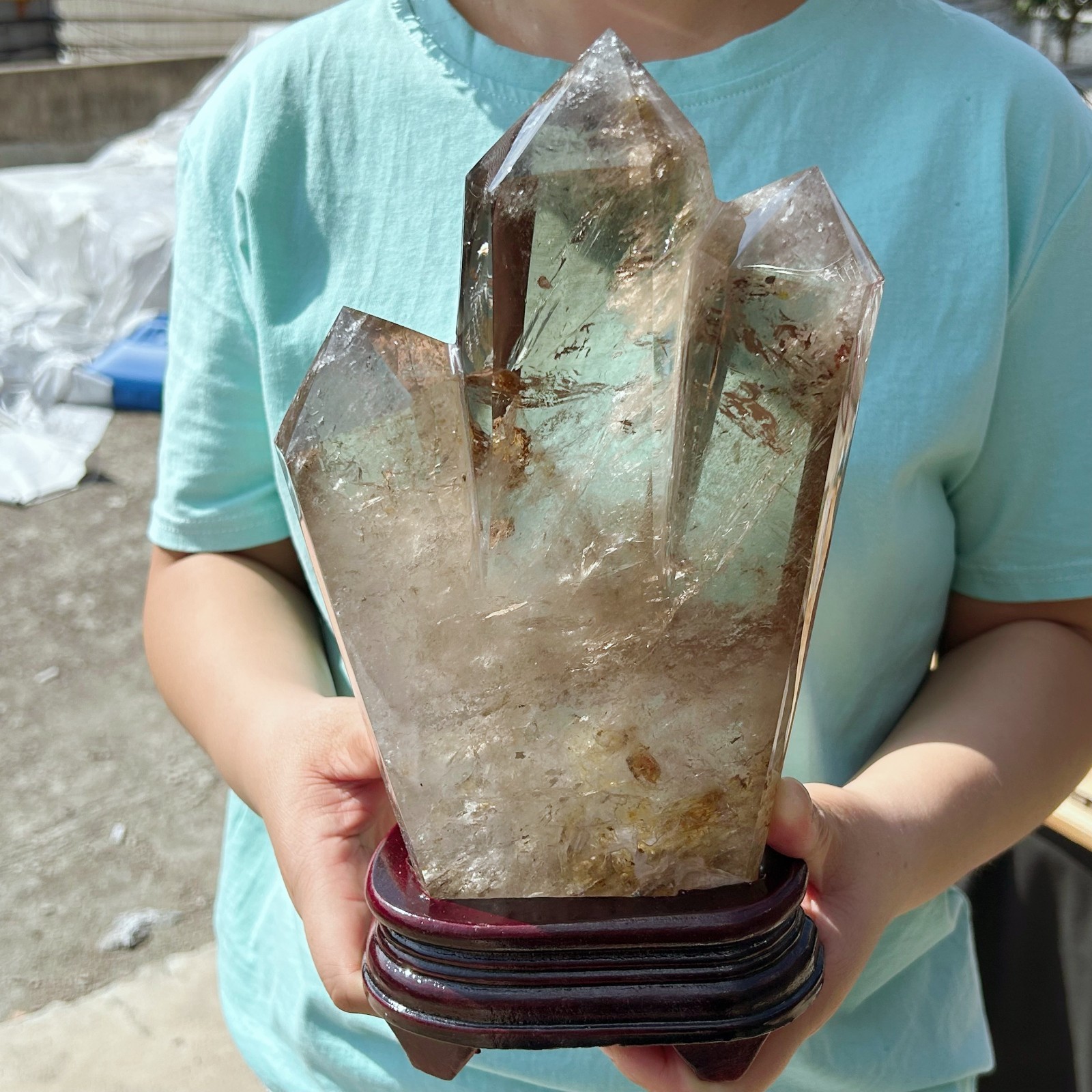 ALL 6.2LB Natural Smoky Quartz Obelisk Crystal Double Point Healing G8132
