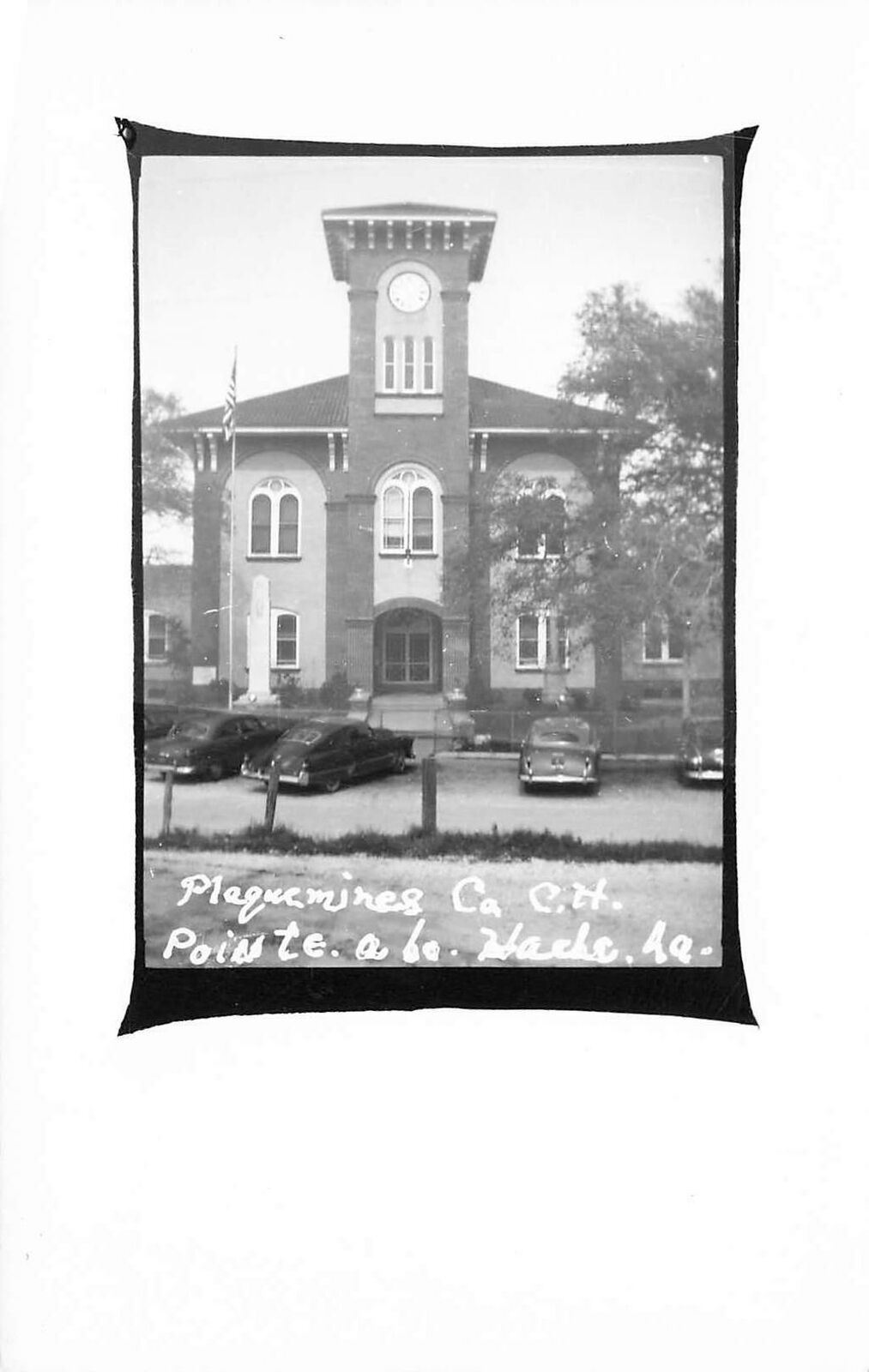 Vintage RPPC Postcard Plaquemines County Courthouse Pointe a la Hache Louisiana