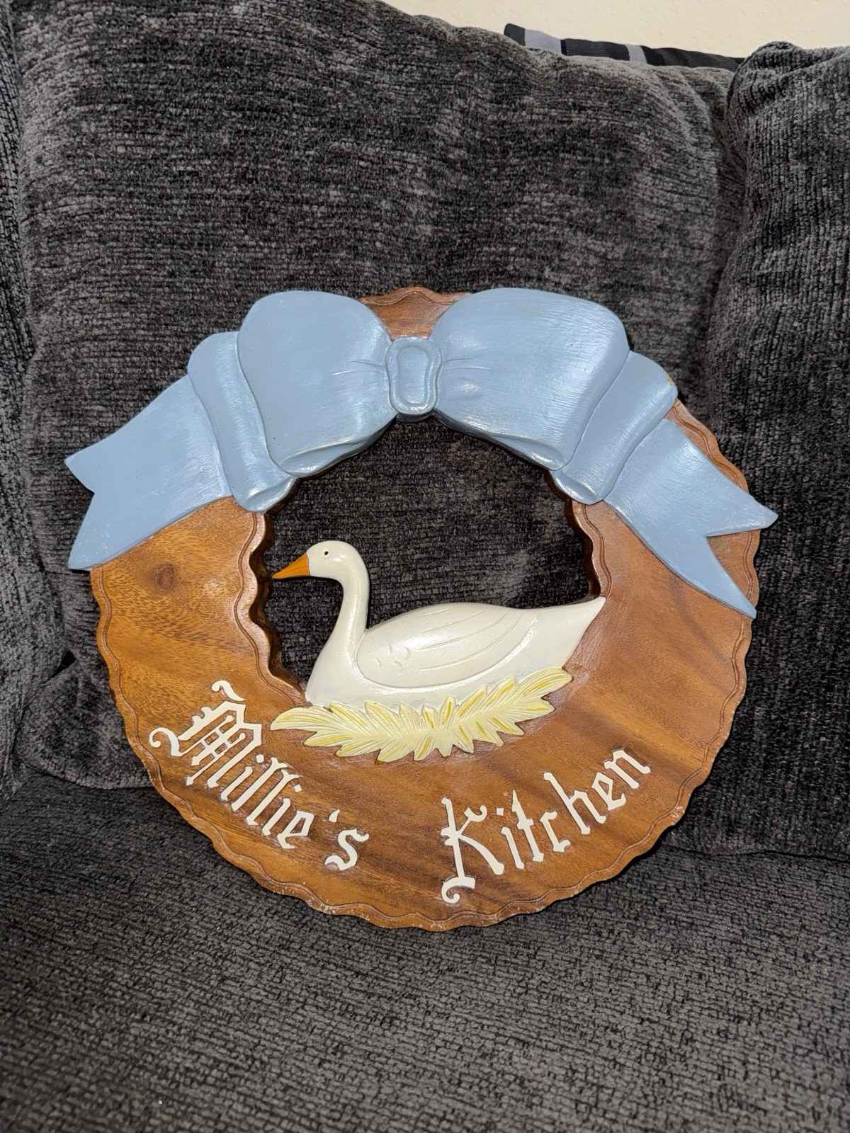 vintage country-style wooden wall plaque Handpainted Country Rustic Kitchen