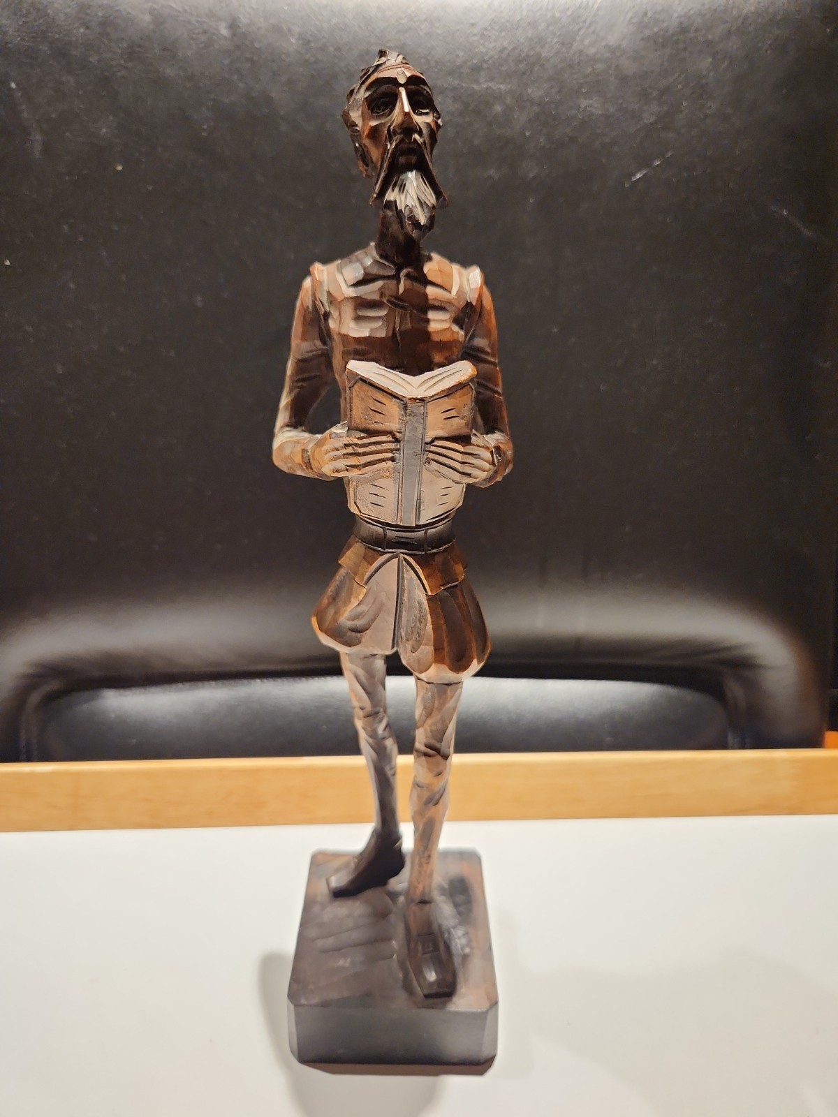 Vintage Hand-Carved Wooden Don Quixote Figurine Ouro Artesania Spain