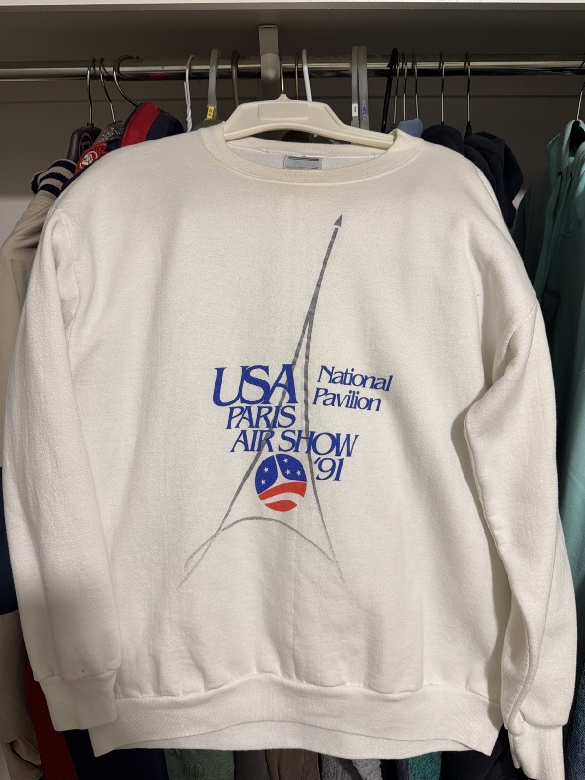 Vintage 1991 USA National Pavilion Paris Air Show Sweatshirt LARGE