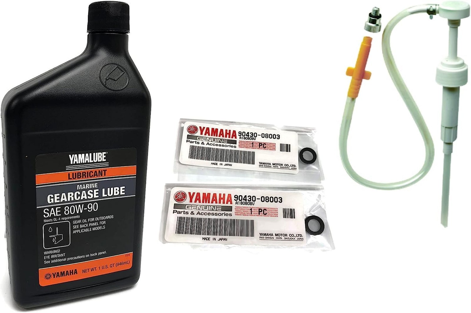 Yamaha Yamalube Marine Lower Unit Gearcase Lube- 1 Quart and Pump Plus Gasket... Yamaha Yamalube Marine Lower Unit Gearcase Lube- 1 Quart and Pump Plus Gasket...