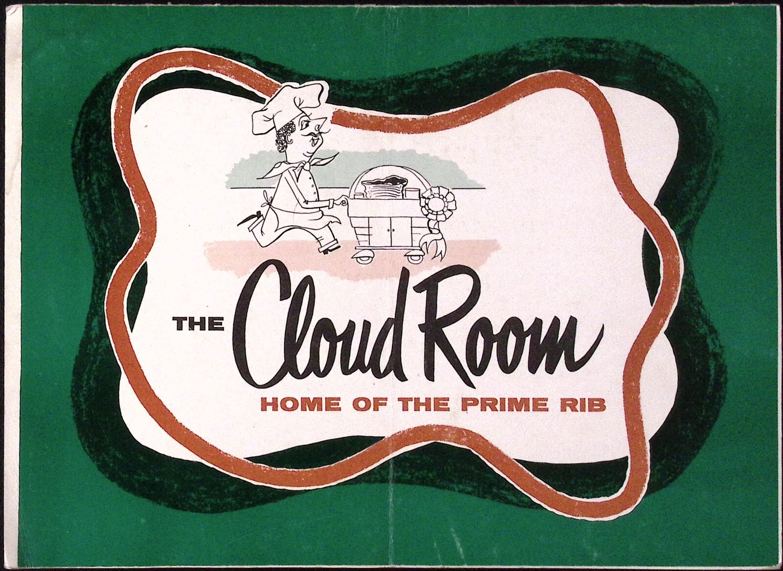 1959 The Cloud Room Hoeme of the Prime Rib Seattle WA Illustrated Dinner Menu