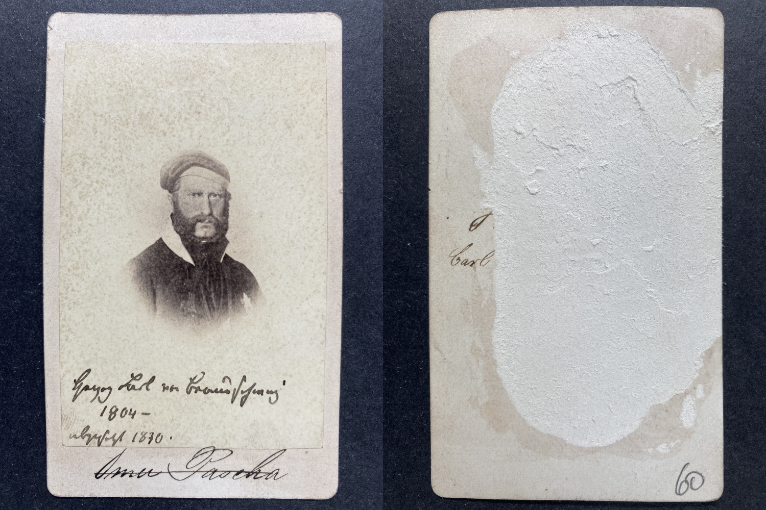 Carl Herzog von Braunschweig vintage cdv albums print. Karl Friedrich August 