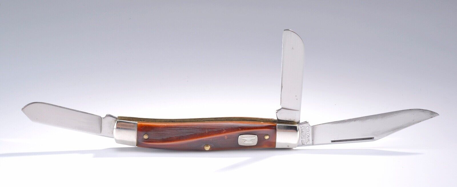 Vintage Blacksmith Anvil - 3 Blade Colonial Pocket Knife Great Snap