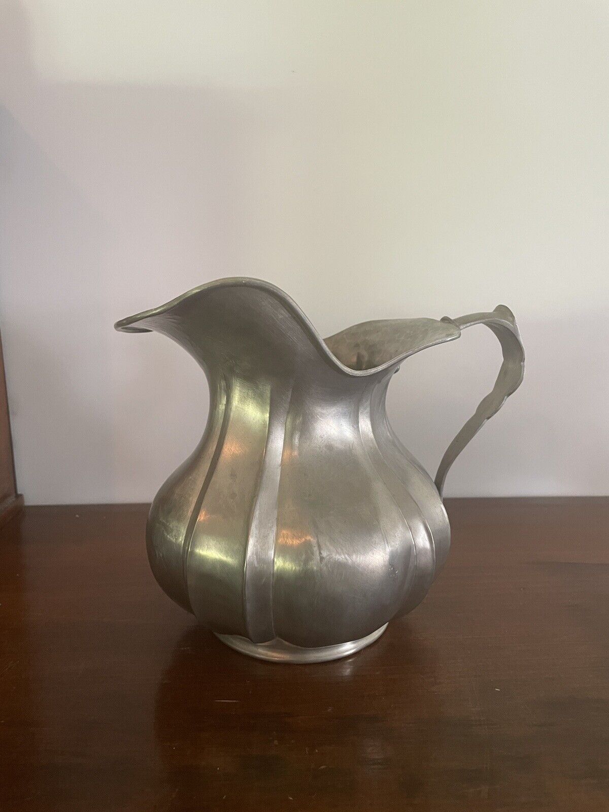 Pewter Italy Large Pitcher PELTRO 95% ETAIN Pour Lavorazio Mano Hand Crafted