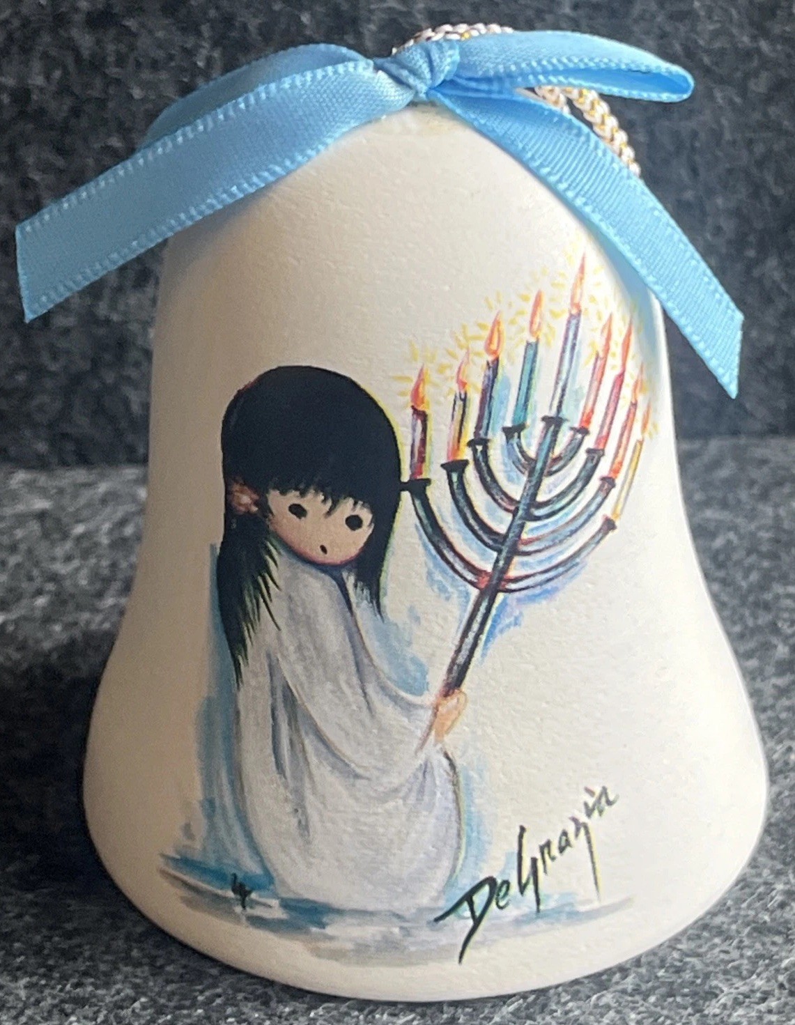 Vintage 1993 DeGrazia Annual Bell Hanukkah Ornament LIMITED EDITION Signed