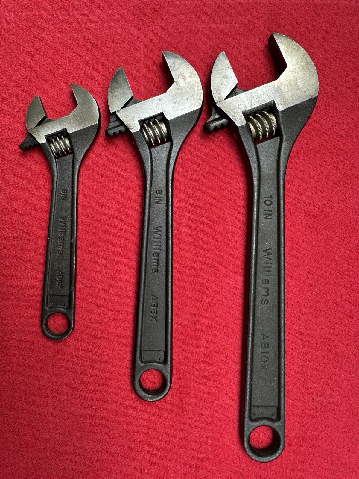 NOS WILLIAMS  USA (CRESCENT STYLE) ADJUSTABLE WRENCH SET 6\