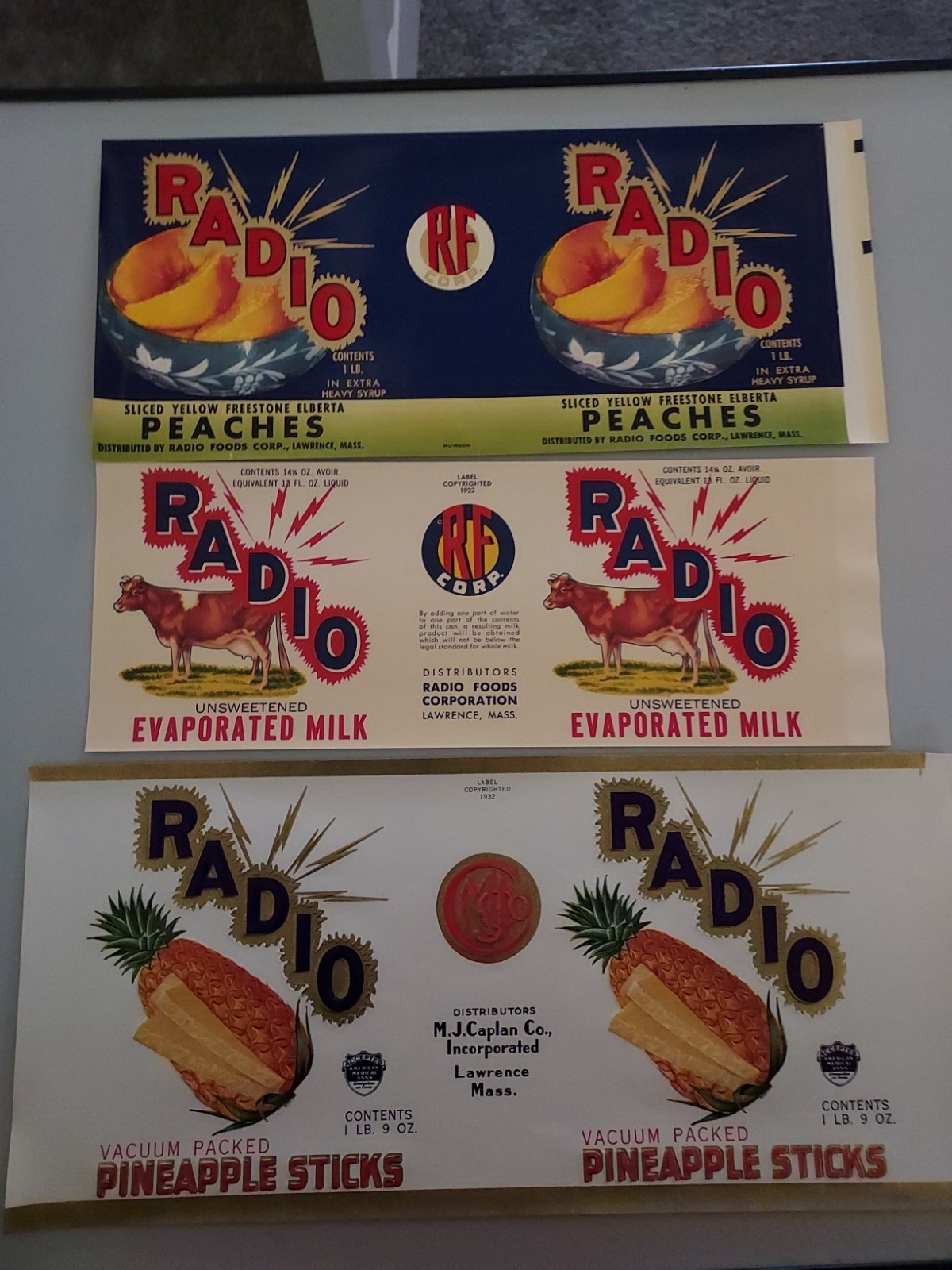 Vintage NOS Radio Can Labels Lot of 5