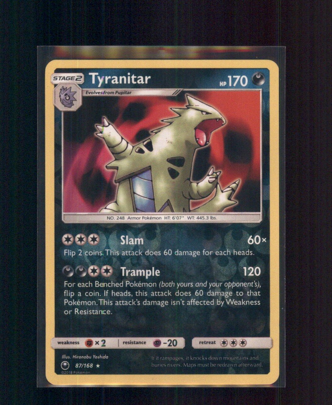 Tyranitar Reverse Holo Holo Rare SM - Celestial Storm 87/168 NM