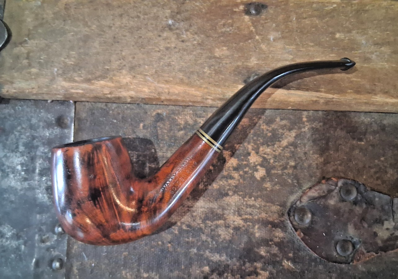 Wally Frank Straight Grain Estate Pipe Bent Billiard France Briar Tobacciana