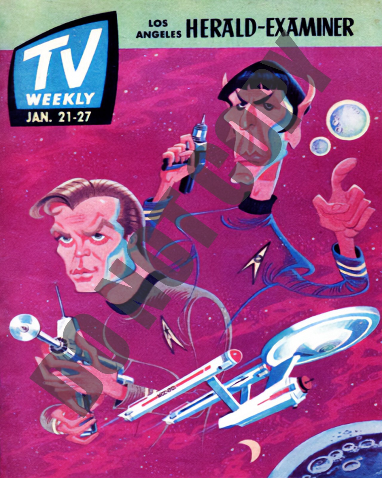 1968 Los Angeles Herald-Examiner TV Weekly STAR TREK On Cover 8x10 Photo