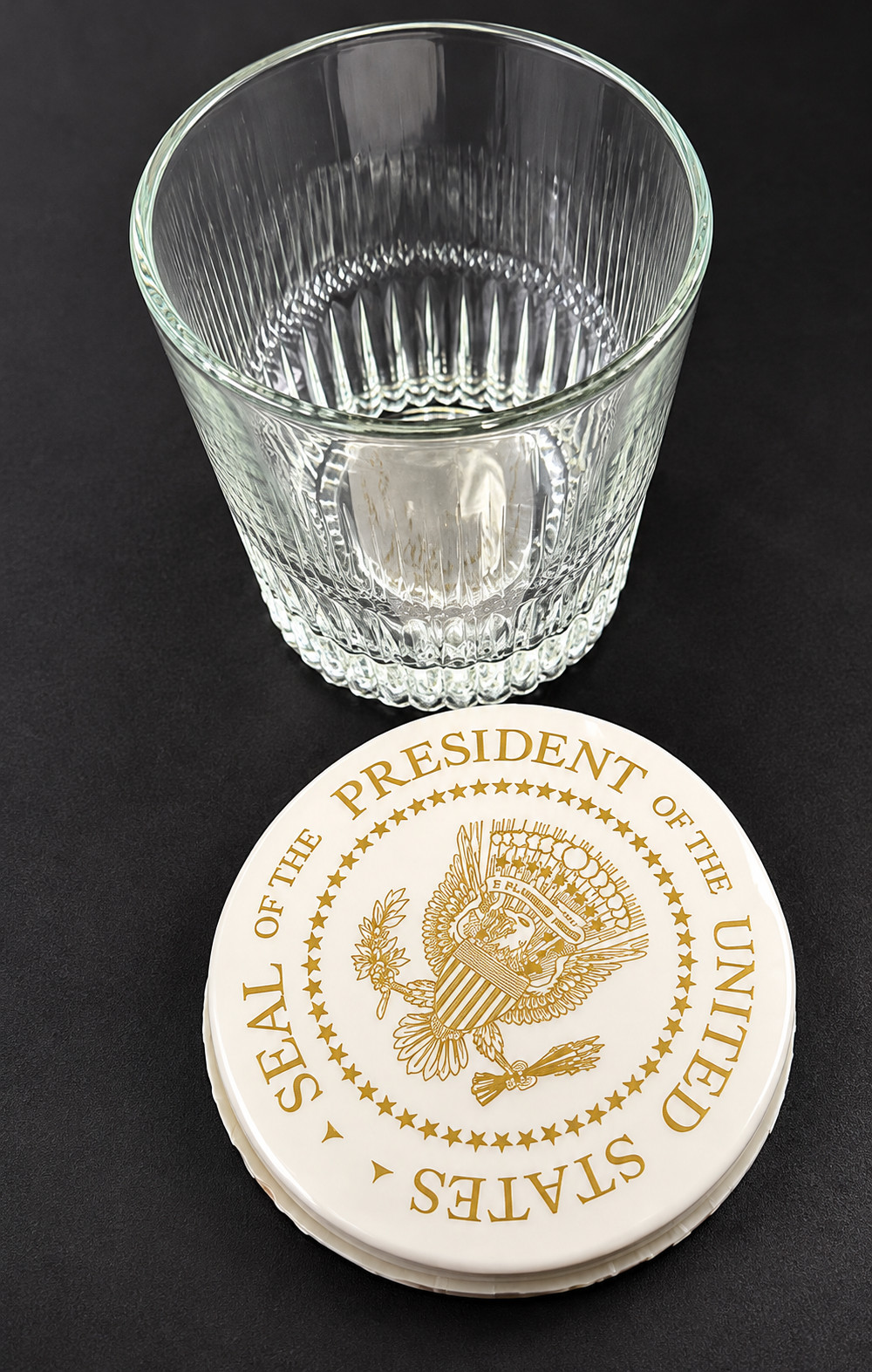 Barack Obama Used Presidential Seal Drinking Glass Secret Service Provenance