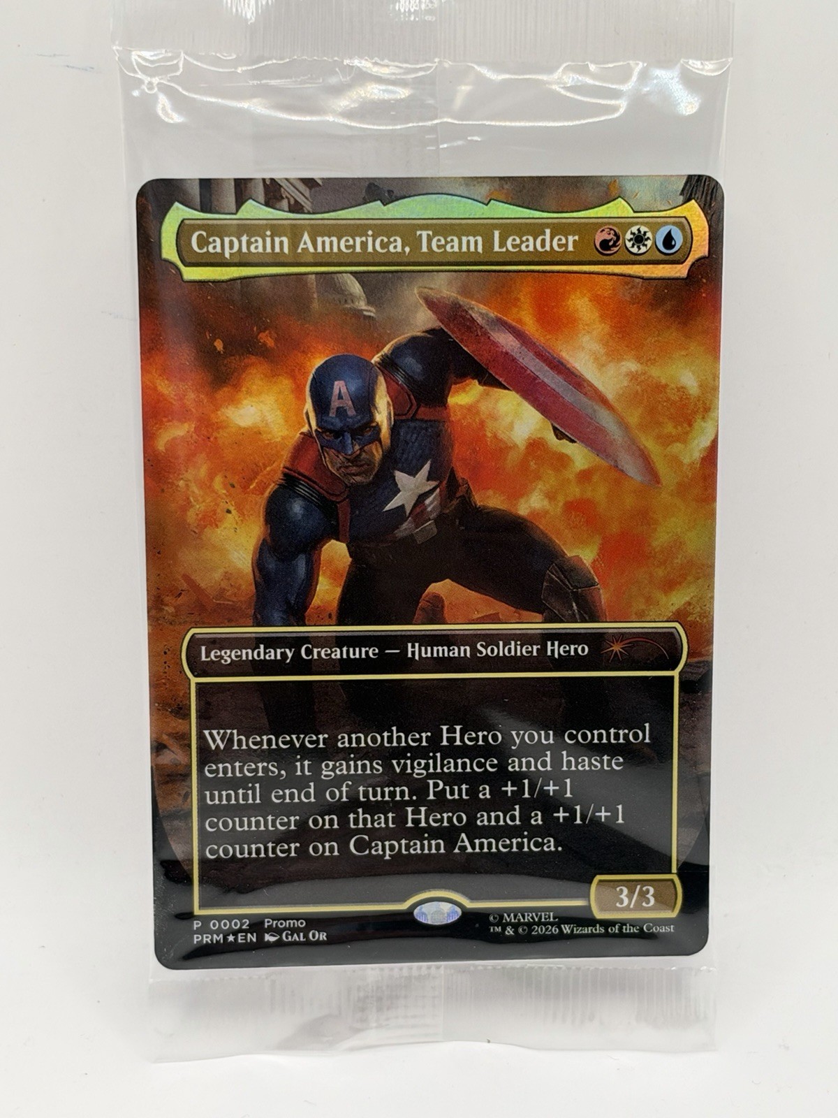 Magic the Gathering Marvel Super Heroes Captain America Team Leader Promo Card