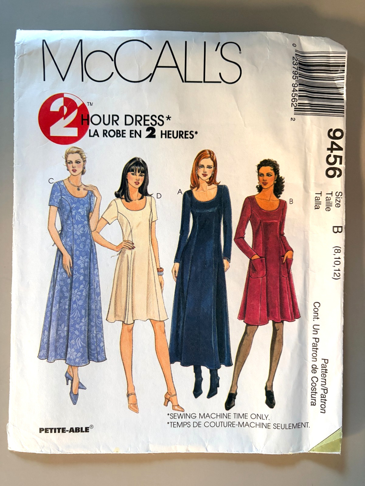Vintage 90s McCall\'s 9456 Sewing Pattern Misses\' Dress Size 8-12 UNCUT FF