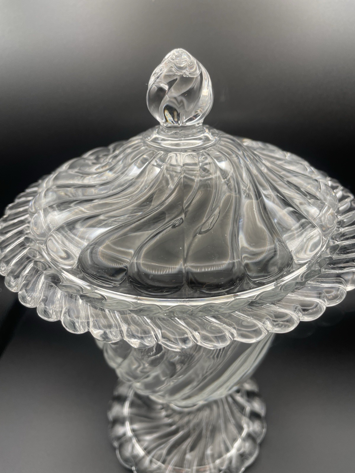 Vintage Fostoria pedestal dish with Lid.