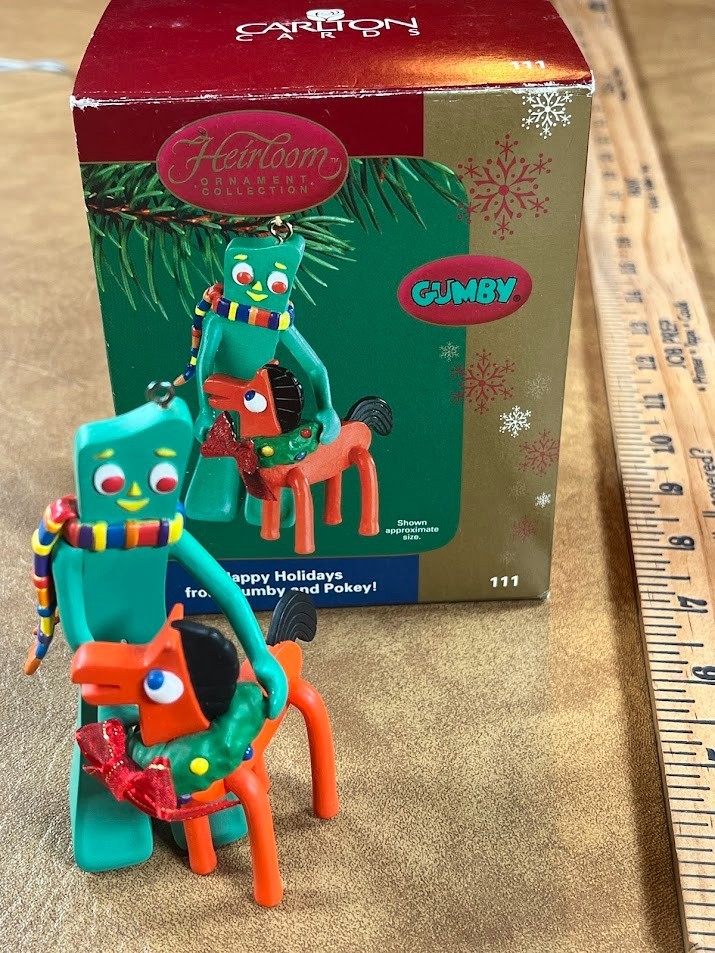 Carlton Cards Heirloom Ornament 2004 Happy Holidays from Gumby & Pokey EUC Carlton Cards Heirloom Ornament 2004 Happy Holidays from Gumby & Pokey EUC