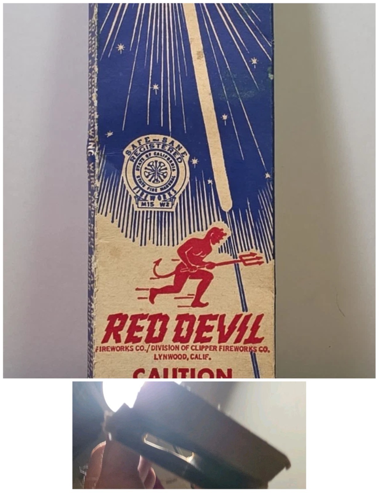 60 's Vintage Empty Gold Sparklers Box Red Devil JRR52